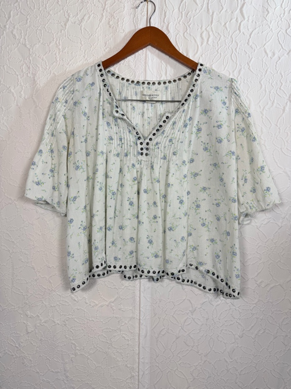 Ralph Lauren Denim & Supply Boho Western Floral Blouse Top Sz XL